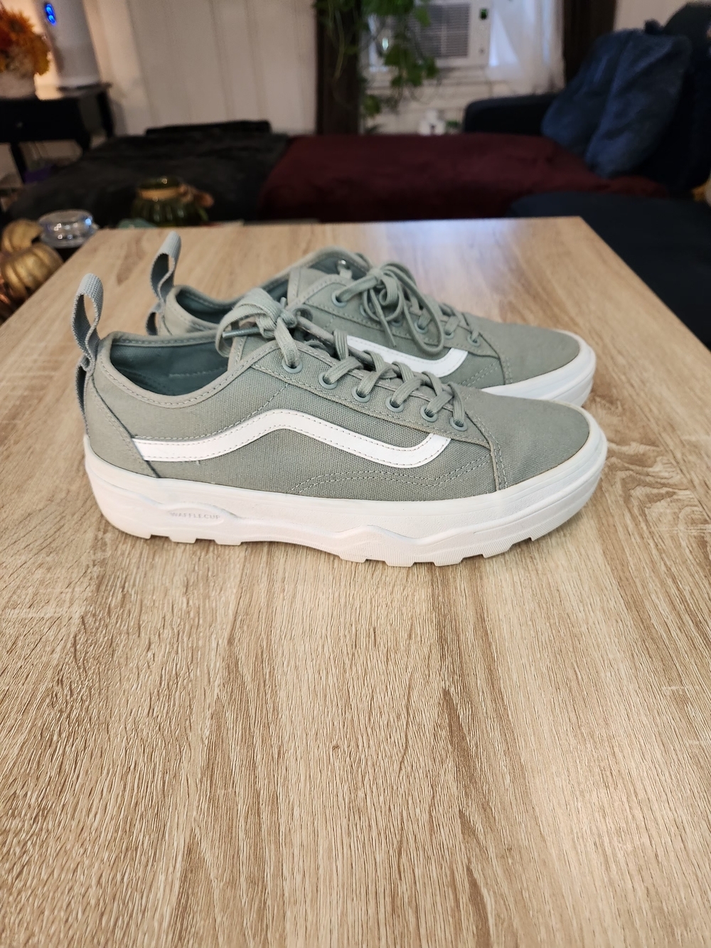 Vans Old Skool Platform Sneakers in Sage Green